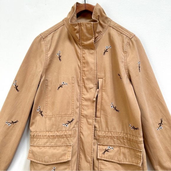 Madewell Embroidered Pessage Jacket Floral Military Style, Size Medium - Picture 7 of 16